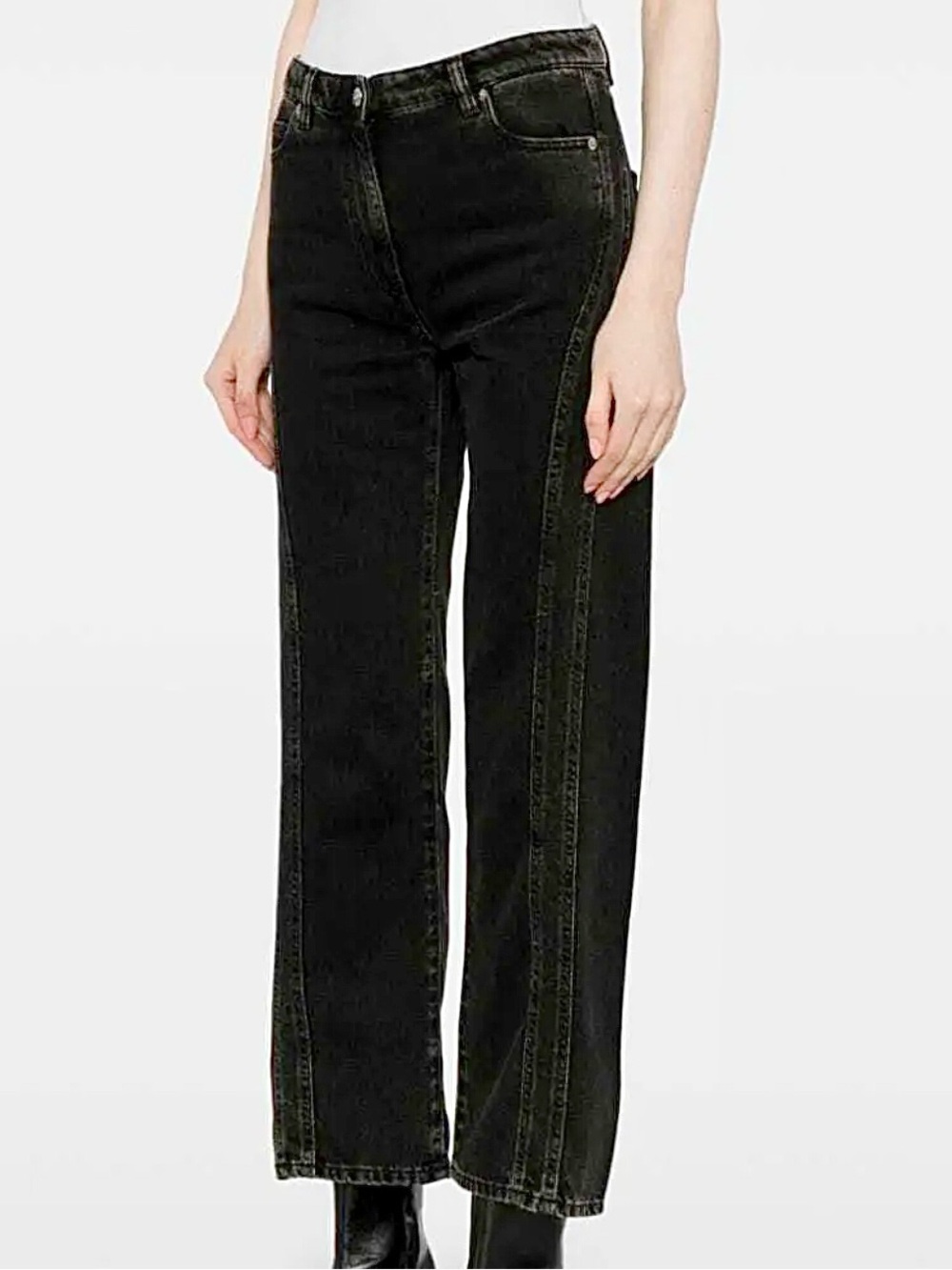IRO Black Straight-Leg Jeans